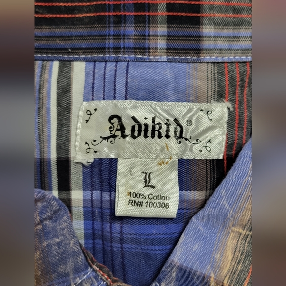 Adikted western snap button shirt size L - Picture 6 of 6